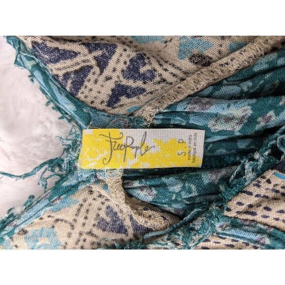 Free People Wild World Mini Dress Tapestry Boho Floral Paisley Kimono Sleeveless - Picture 5 of 9